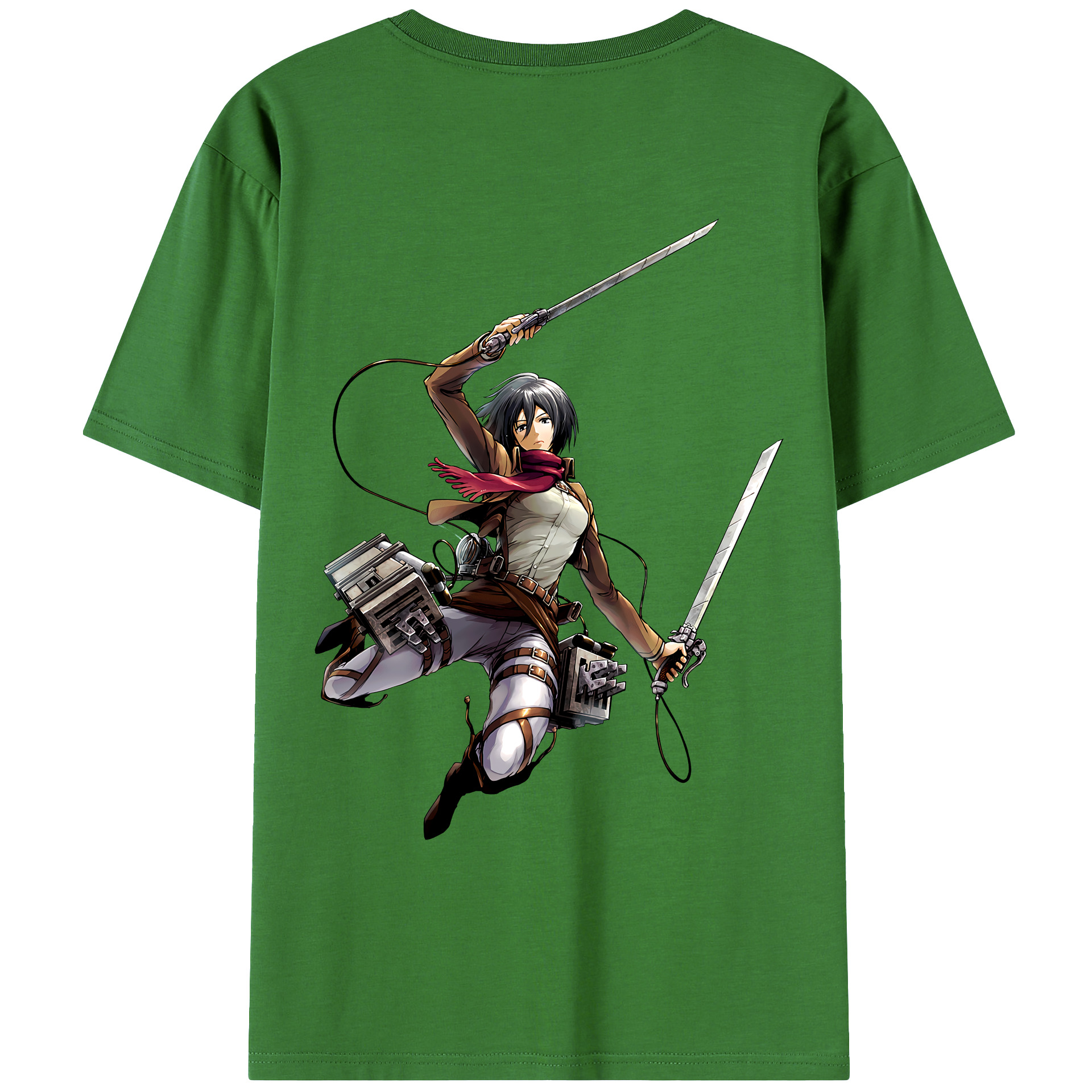 （画像用） 進撃の巨人 ミカサ·アッカーマン Attack on Titan Mikasa Ackerman レディース半袖Tシャツ(バックプリント)